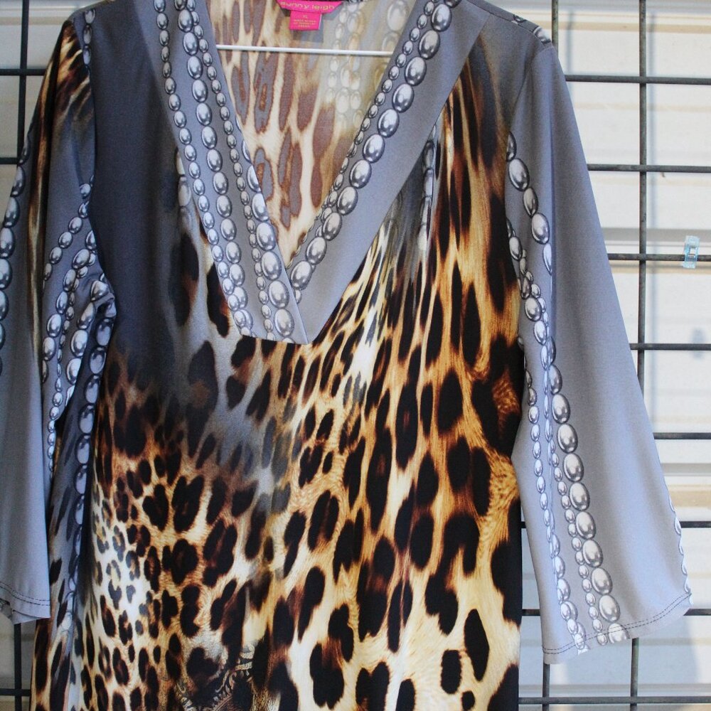 Sunny Leigh - Animal print -Midi Dress - Size XL